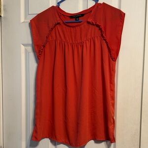 Zac & Rachel Vibrant Red Blouse with Ruffle Detail